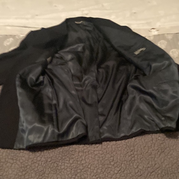 Men’s navy blue wool sport coat 46L - Picture 3 of 6